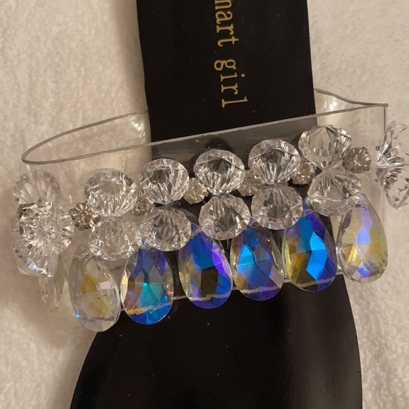 SMART GIRL LUCITE BEADED SANDAL W/TOE ACCENT SZ40 - Picture 4 of 7